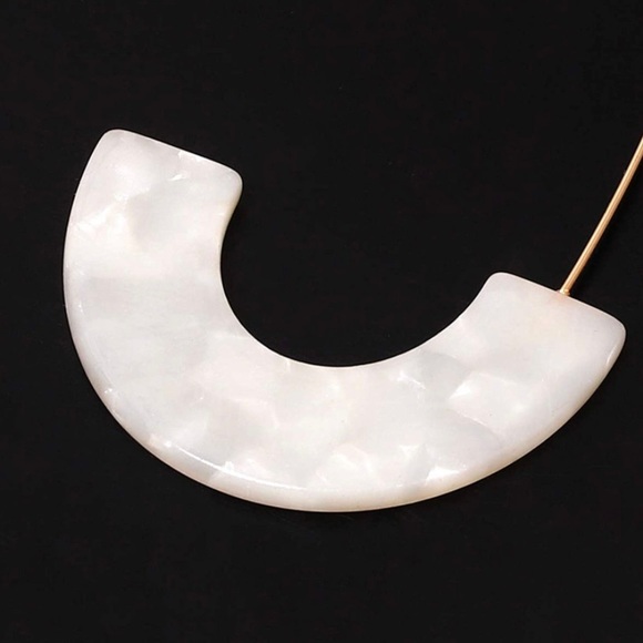 Acrylic Earrings Statement Tortoise Hoop Earrings in White - Picture 4 of 12